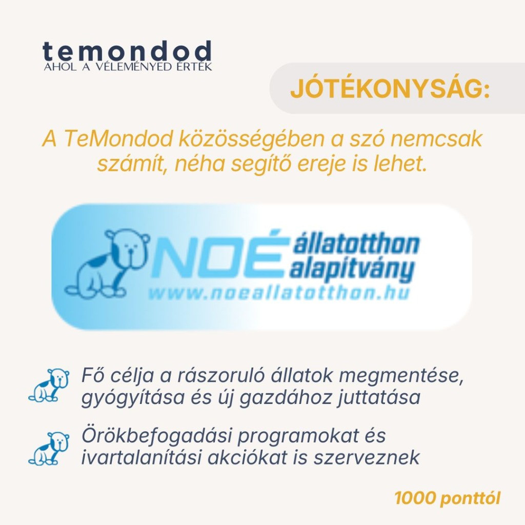 Jótékonykodj a TeMondoddal!